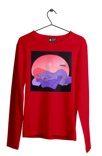 Чоловічий лонгслів з принтом "Інопланетяни Дівчина І Хлопець". Голі, дівчина, хлопець. 2070702