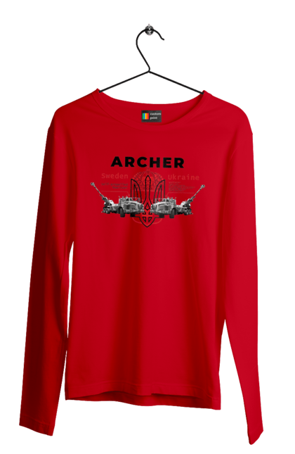 Чоловічий лонгслів з принтом "Archer". Archer, bayraktar, caesar, himars, javelin, nlaw, patriot, weapon, zaluzhny. 2070702