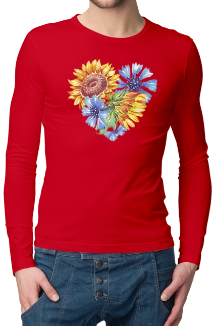 The heart is sunflowers and violets