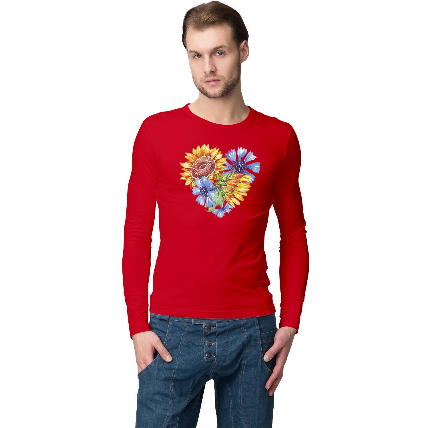 The heart is sunflowers and violets