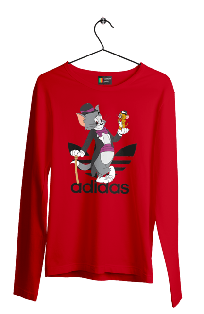 Чоловічій лонгслів з принтом "Adidas Том і Джеррі". Adidas, tom and jerry, адідас, джеррі, кіт, миша, мульт, мультсеріал, том, том і джеррі. 2070702