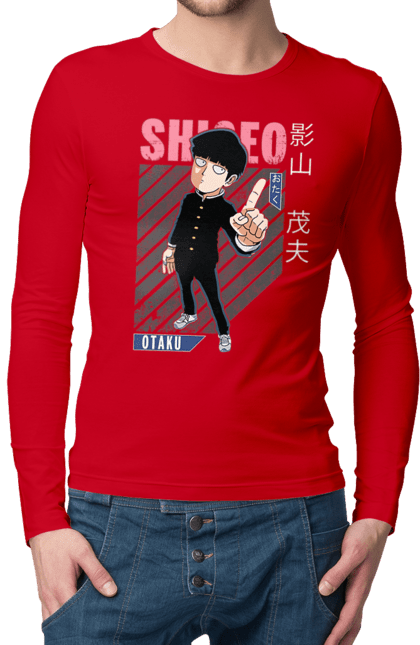 Чоловічій лонгслів з принтом "Mob Psycho 100". Anime, manga, mob psycho 100, shigeo kageyama, аніме, манга, моб, моб-вар ят 100, сігео кагеяма, шіґео каґеяма. 2070702