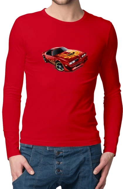 The car is red, high speed