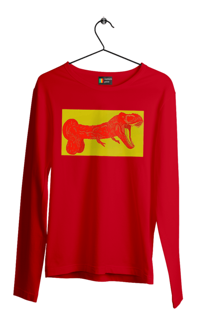 Чоловічий лонгслів з принтом "Член Динозавр". Динозавр, писюн, член. 2070702