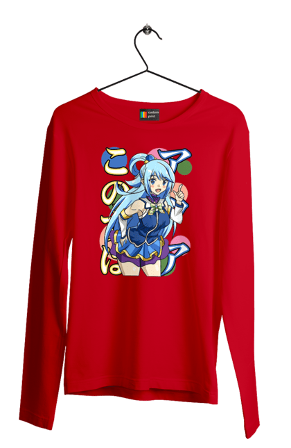 Мужской лонгслив с принтом KonoSuba. Aqua, konosuba, аква, аниме, да благословят боги, манга, роман. 2070702