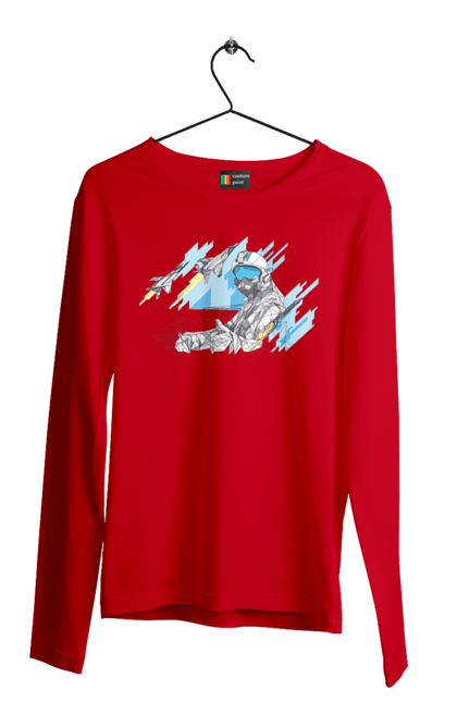 Чоловічий лонгслів з принтом "Слава збройним силам України". День захисника, день захистиць, марка, подяка, слава зсу, укрпошта. 2070702