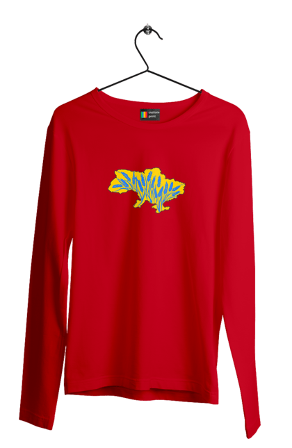 Чоловічий лонгслів з принтом "Україна". Зерно, мапа, патріотичне зображення, пщениця, україна, українська тематика. 2070702