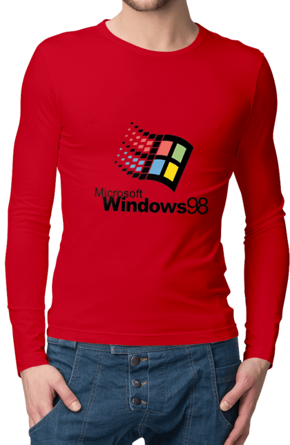 Чоловічий лонгслів з принтом "Windows98". Angular, c, css, html, it, javascript, jquery, php, python, react, svelt, vue, айтишник, айті, гумор, код, кодувати, прогер, програміст, програмісти, ти ж, ти ж програміст, тиж програміст. 2070702