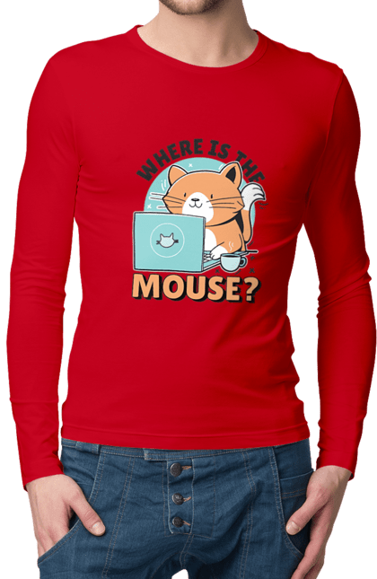 Чоловічий лонгслів з принтом "Де миша?". Angular, c, css, html, it, javascript, jquery, php, python, react, svelt, vue, айтишник, айті, гумор, код, кодувати, прогер, програміст, програмісти, ти ж, ти ж програміст, тиж програміст. 2070702