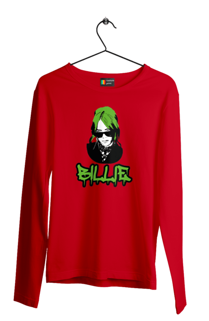 Чоловічий лонгслів з принтом "Billie Eilish". Активістка, біллі айліш, мизукант, права, співачка, тварини. 2070702