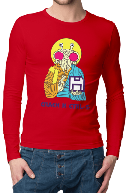 Men`s longsleeve with prints Save and ctrl+s. Cake, fuck that ctrl+s, hilarious, humor, it, joke, joy, laugh, lol, meme, programmer, save and ctrl+s. 2070702