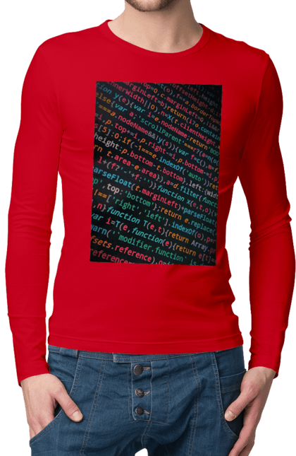 Чоловічий лонгслів з принтом "Код". Angular, c, css, html, it, javascript, jquery, php, python, react, svelt, vue, айтишник, айті, гумор, код, кодувати, прогер, програміст, програмісти, ти ж, ти ж програміст, тиж програміст. 2070702