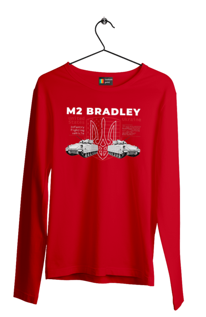 Чоловічий лонгслів з принтом "M2 Bradley". F16, m2 bradley, nasams, zuzana, гаубиця, два герби, залужний, сюзанна. 2070702