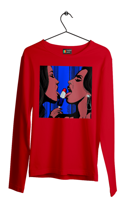 Чоловічий лонгслів з принтом "Дівчата Лижуть Морозиво". Лізатт, смоктати. 2070702