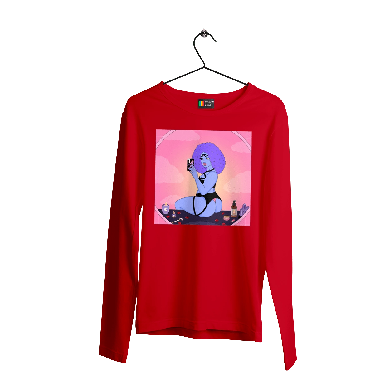 Purple Girl Photo In The Mirror