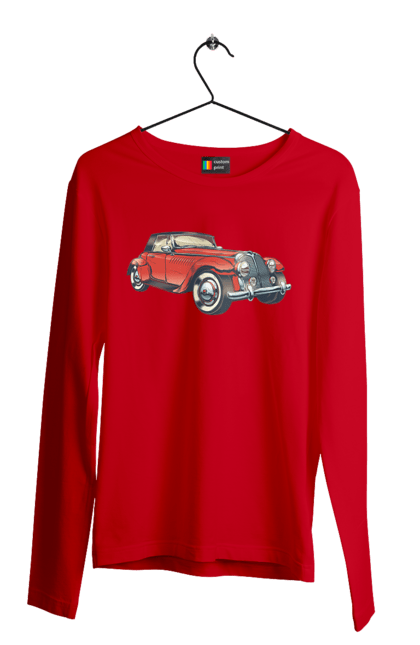 Чоловічий лонгслів з принтом "Автомобіль Раритет". Авто, автомобіль, ретро. 2070702