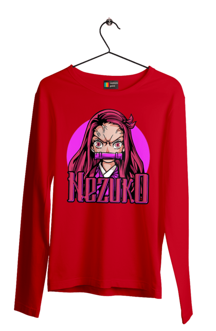 Men's longsleeve with prints Demon Slayer Nezuko. Anime, demon slayer, kimetsu no yaiba, manga, nezuko, serial. 2070702