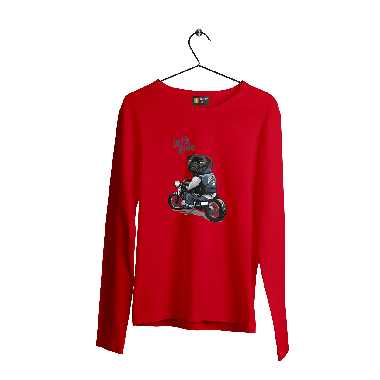 Мопс на мотоциклі