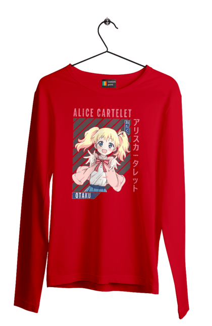 Чоловічій лонгслів з принтом "Золота мозаїка Аліса Картелет". Alice cartelet, anime, kiniro mosaic, kinmoza, manga, аліса, аліса картелет, аніме, золота мозаїка, манга. 2070702