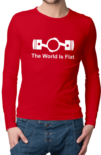 Мужской лонгслив с принтом World Flat. Авто, деталь, машины. 2070702