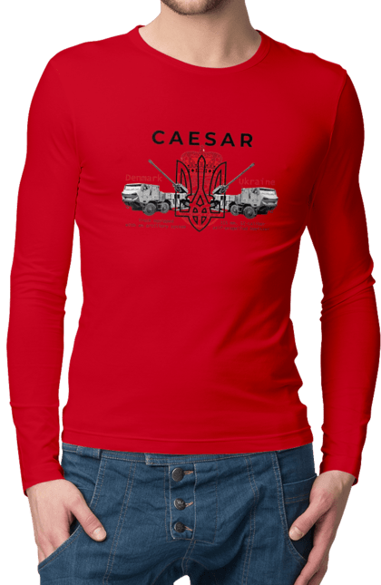 Чоловічий лонгслів з принтом "Caesar". Caesar, himars, залужний, зброя. 2070702