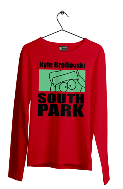 Men's longsleeve with prints South Park Kyle. Cartoon series, kyle, kyle broflovski, south park. 2070702