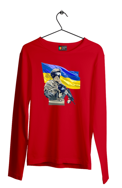 Мужской лонгслив с принтом ВСУ | Флаг. Війна, всу, герб, збройні сили україни, зсу, прапор україни, русский военный корабль, україна, українська символіка, флаг. 2070702