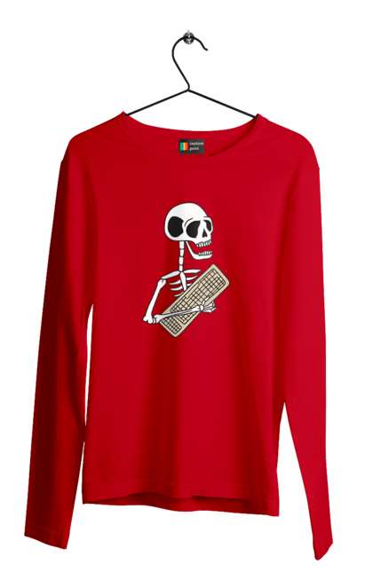 Чоловічий лонгслів з принтом "Вічний кодер". Ай ті, айтішник, бінарний, код, програміст, розробник, хакер. 2070702