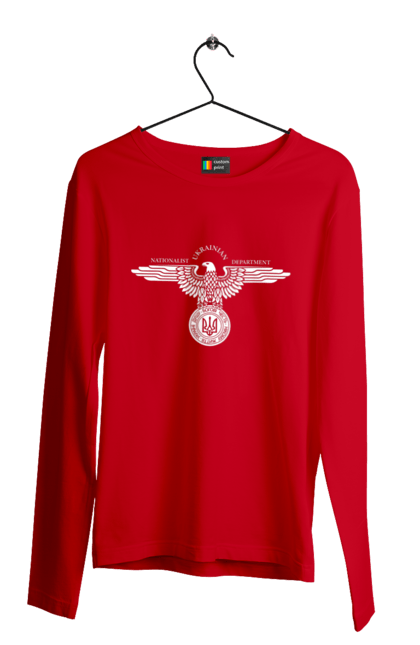 Чоловічий лонгслів з принтом "Орел і Тризуб". Герб, герб україни, орел, патріотичне, україна, українська символіка, українське. 2070702