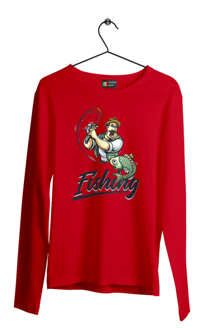 Чоловічий лонгслів з принтом "Рибалка, літо". Відпочинок, літо, рибалка. 2070702