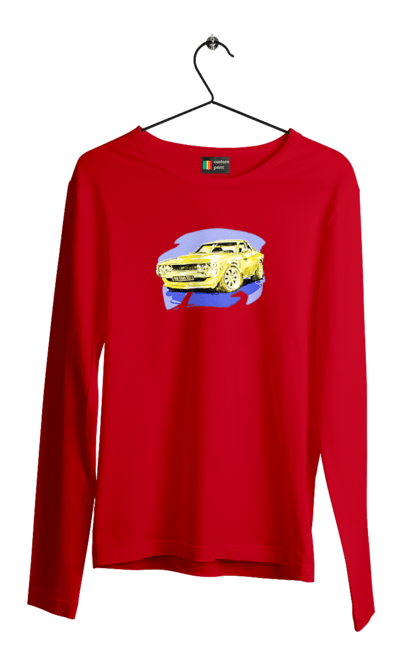 Чоловічий лонгслів з принтом "Український спорткар". Додж челенджер, машина, машини арт, потужність, спортивне авто, спорткар, українське авто, швидкість. 2070702