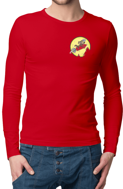 Men`s longsleeve with prints Wile E. Coyote. Anti-hero, cartoon character, fast and bold, funny melodies, kayot, north american cayot, thief, villas, wiley, wili kayot. 2070702