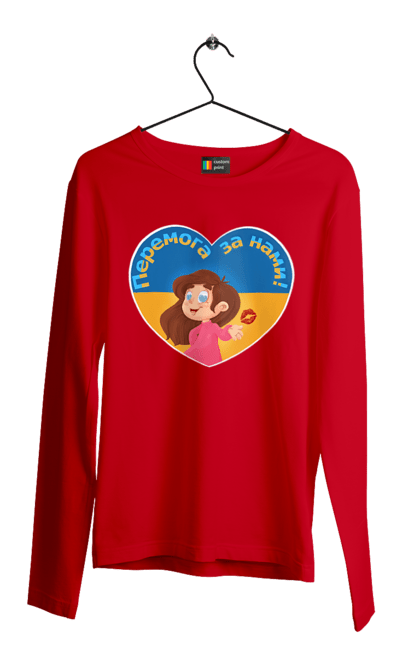 Чоловічий лонгслів з принтом "Перемога за нами". Im ukrainian, бавовна, війна, герб, доброго вечора, зсу, перемога за нами, прапор україни, русский корабль, україна. 2070702