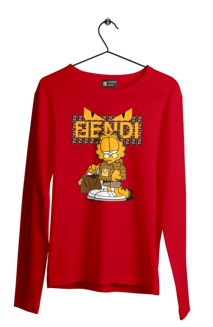 Men's longsleeve with prints Fendi Garfield. Bag, brand, clothes, fashion, fashion house, fendi, garfield, italy, luxury, lvmh. 2070702