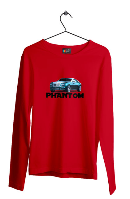 Чоловічий лонгслів з принтом "Ролс ройс". Авто, автомобіль, люкс клас, ролс ройс, седан, фантом. 2070702