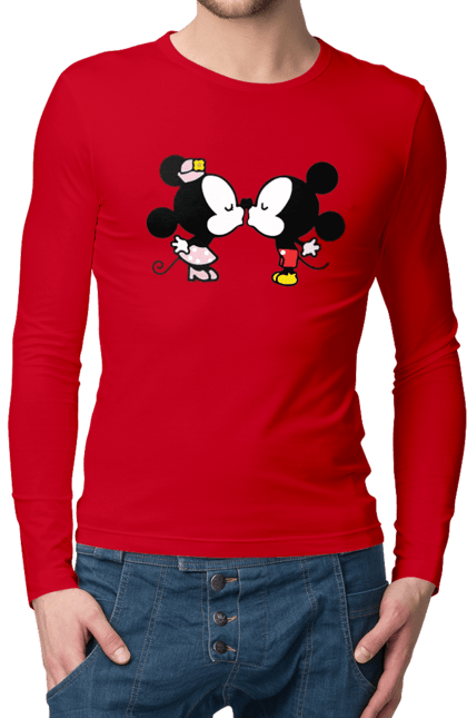 Чоловічій лонгслів з принтом "38". Mickey mouse, minnie mouse, дісней, міккі, міккі маус, мінні маус, мультфільм. 2070702