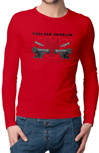 Чоловічий лонгслів з принтом "FGM 148 Javelin". Caesar, himars, javelin, nlaw, patriot, weapon, zaluzhny. 2070702