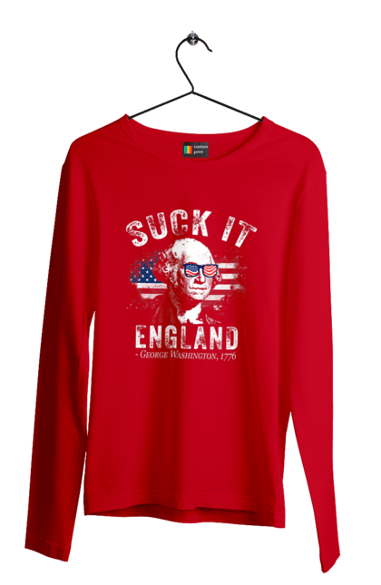 Men's longsleeve with prints Suck It, England. American spirit, england, george washington, independence, meme, patriotism, sarcasm, usa. 2070702