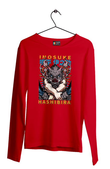 Men's longsleeve with prints Demon Slayer Inosuke. Anime, demon slayer, inosuke, inosuke hashibira, kimetsu no yaiba, manga. 2070702