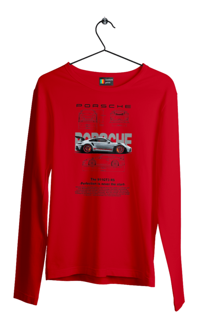 Men's longsleeve with prints Porsche 911 GT3 RS. Auto, automobile, car, porsche, porsche 911, sport, sports car. 2070702