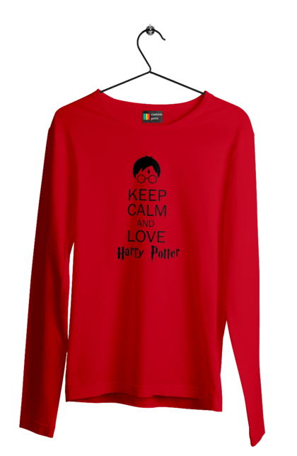 Men's longsleeve with prints Keep calm and love Harry Potter. Book, franchise, gryffindor, harry potter, hogwarts, keep calm, movie. 2070702