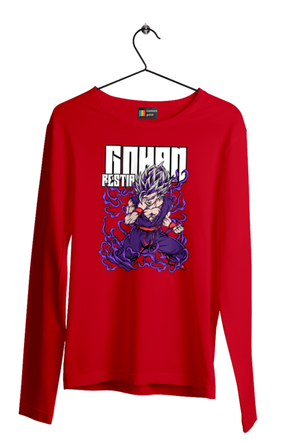 Men's longsleeve with prints Dragon Ball Gohan. Anime, dragon ball, gohan, goku, manga, tv series, vegeta. 2070702