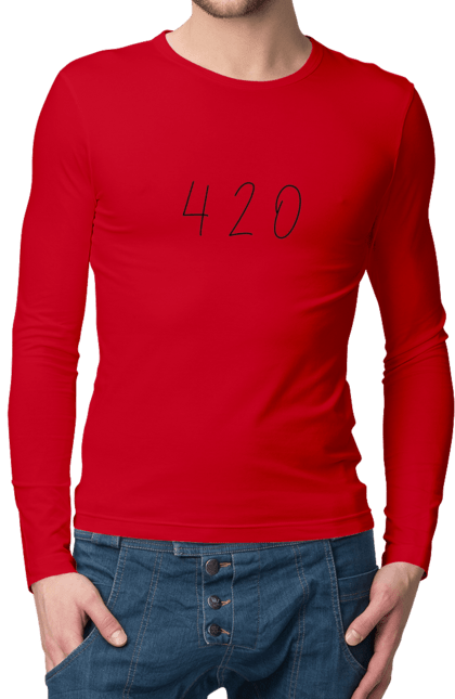 Чоловічій лонгслів з принтом "420". Бестселлер, боб марлі, косяк, растаман, топ. futbolka.stylus.ua