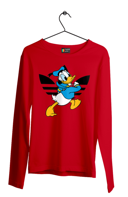 Чоловічій лонгслів з принтом "Adidas Дональд Дак". Adidas, daisy duck, donald duck, адідас, дейзі дак, дональд дак, мультсеріал, мультфільм. 2070702