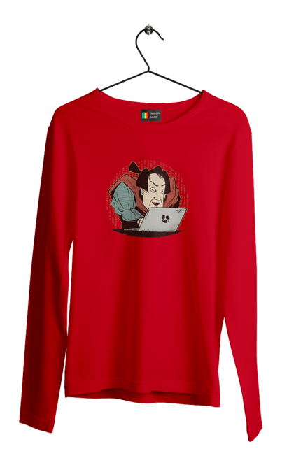 Чоловічий лонгслів з принтом "Ніндзя програміст". Angular, c, css, html, it, javascript, jquery, php, python, react, svelt, vue, айтишник, айті, гумор, код, кодувати, прогер, програміст, програмісти, ти ж, ти ж програміст, тиж програміст. 2070702