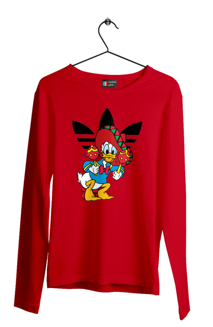 Чоловічій лонгслів з принтом "Adidas Дональд Дак". Adidas, daisy duck, donald duck, адідас, дейзі дак, дональд дак, мультсеріал, мультфільм. 2070702