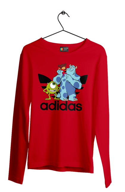 Чоловічій лонгслів з принтом "Adidas Корпорація монстрів". Adidas, monsters inc, pixar, адідас, корпорація монстрів, мультфільм. 2070702