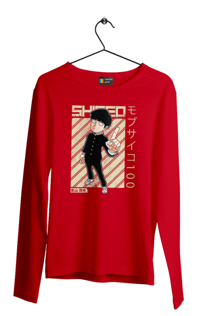 Men's longsleeve with prints Mob Psycho 100. Anime, manga, mob, mob psycho 100, shigeo kageyama. 2070702