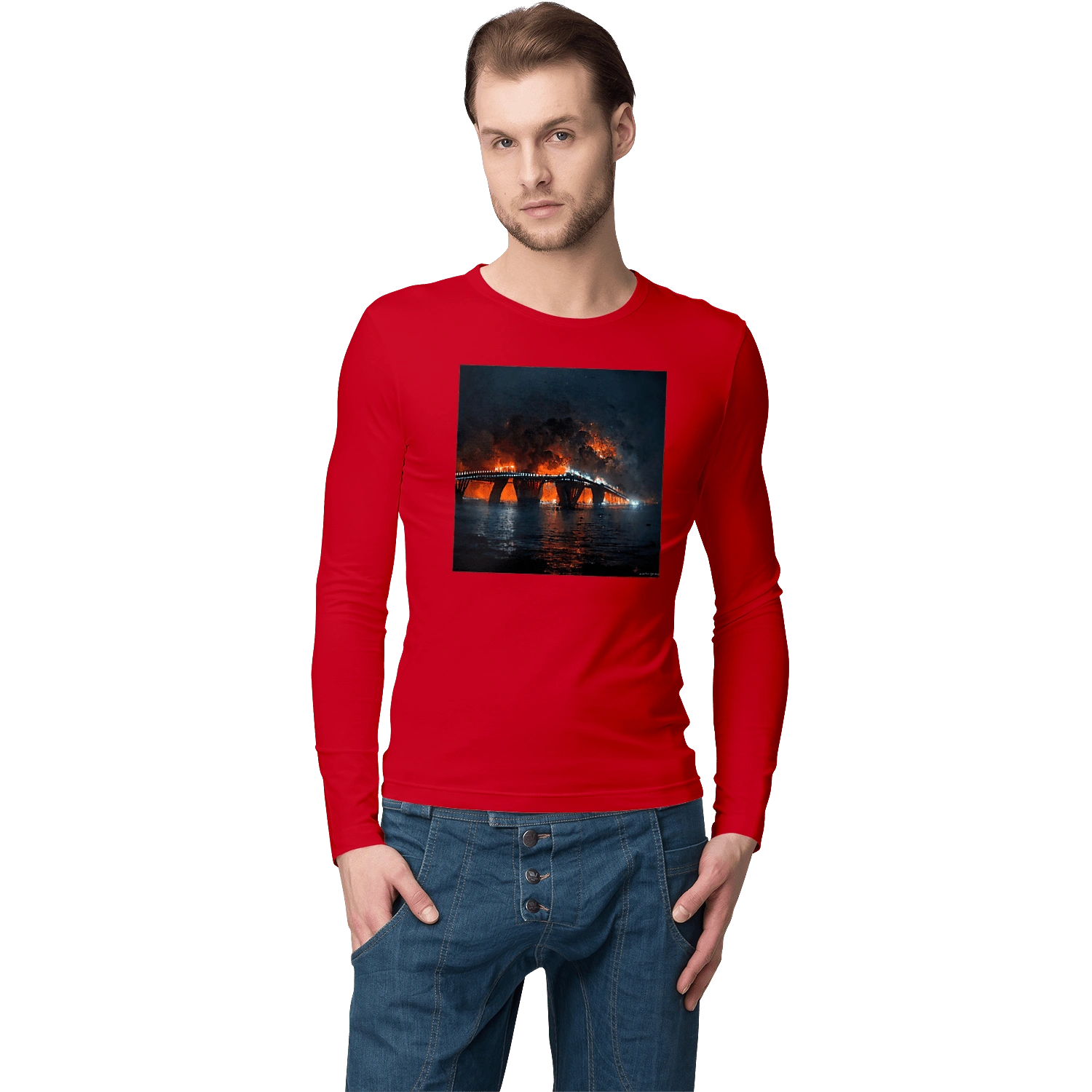 Горит Крымский мост.