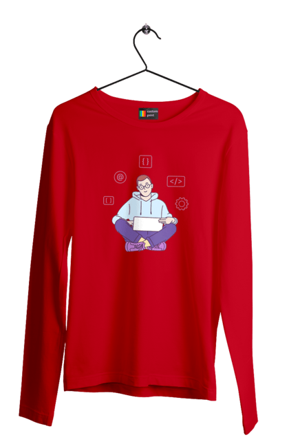Чоловічий лонгслів з принтом "Я програміст". Angular, c, css, html, it, javascript, jquery, php, python, react, svelt, vue, айтишник, айті, гумор, код, кодувати, прогер, програміст, програмісти, ти ж, ти ж програміст, тиж програміст. 2070702